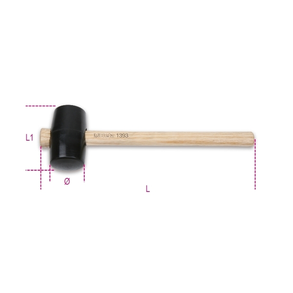 Beta Hard Rubber Head Hammer, 50mm 013930050